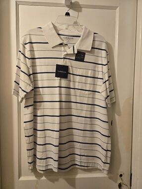 Croft & barrow White Polo with Navy Stripe